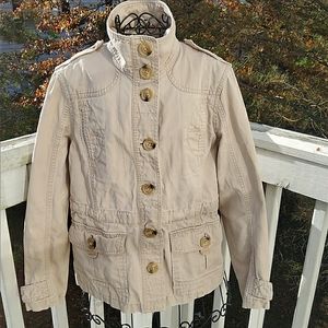 4/$25 Eddie Bauer Utility Cargo Safari Jacket Tan Medium